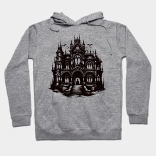 Haunted Gothic Cathedral - Dark Fantasy Church Artwork Hoodie